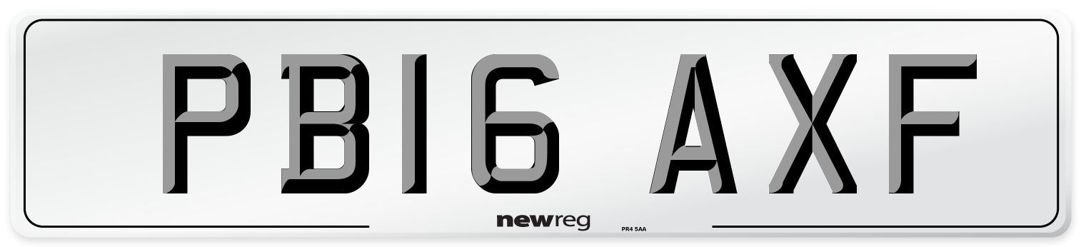 PB16 AXF Number Plate from New Reg